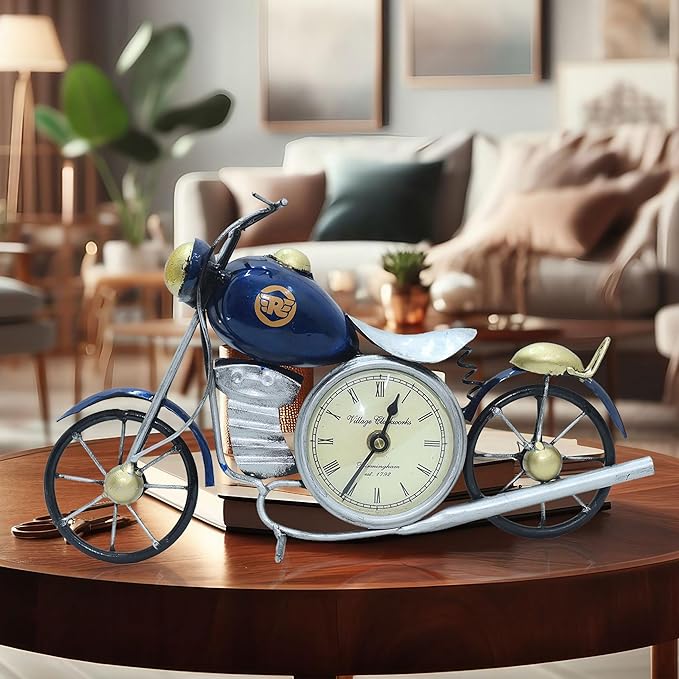 Vintage bike clock (blue)
