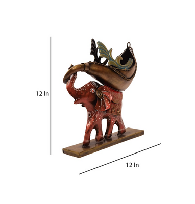 elephant bronze bottle stand - Image 2