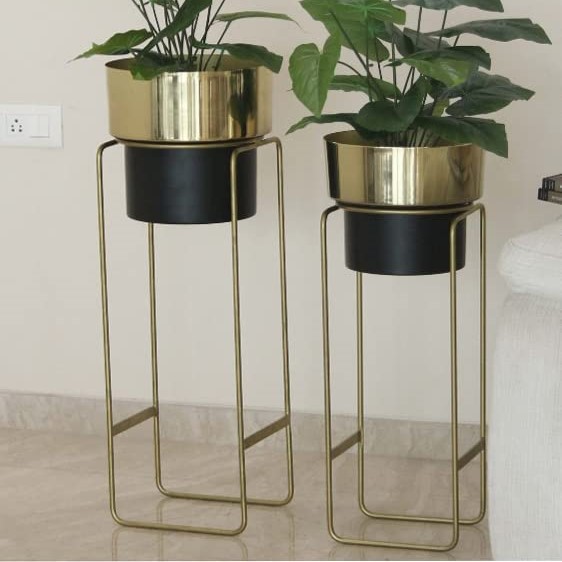 Floor Planters – Cannes Gold Metal Planters