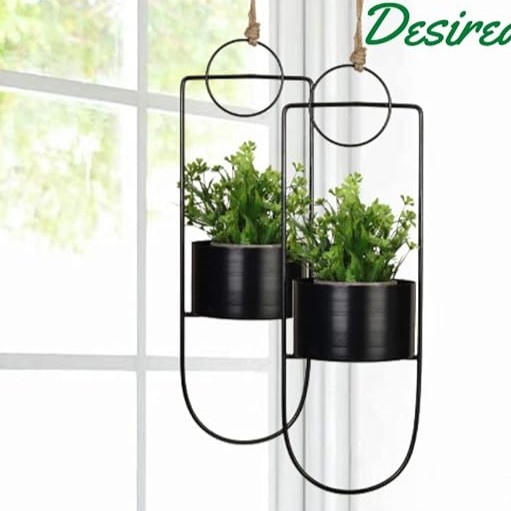 Square Frame Hanging Metal Iron Flower Pot Stand - Image 2