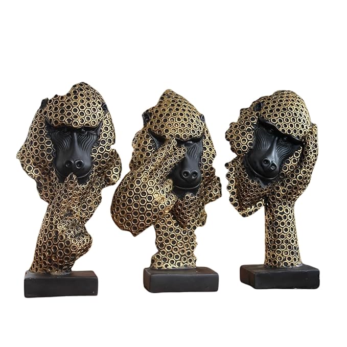 Black And Golden Monkey Statue - Image 3