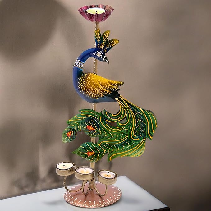 Iron Peacock Tea Lights Holders