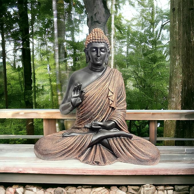 Antique Brown Meditating Buddha Idol