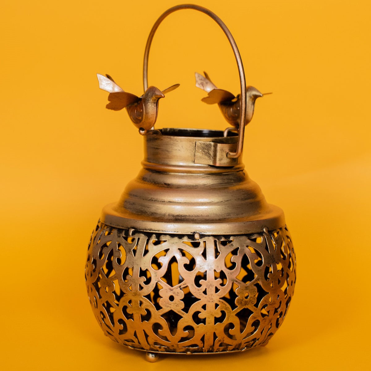 Iron Ginger Bird T Light Candle Holder