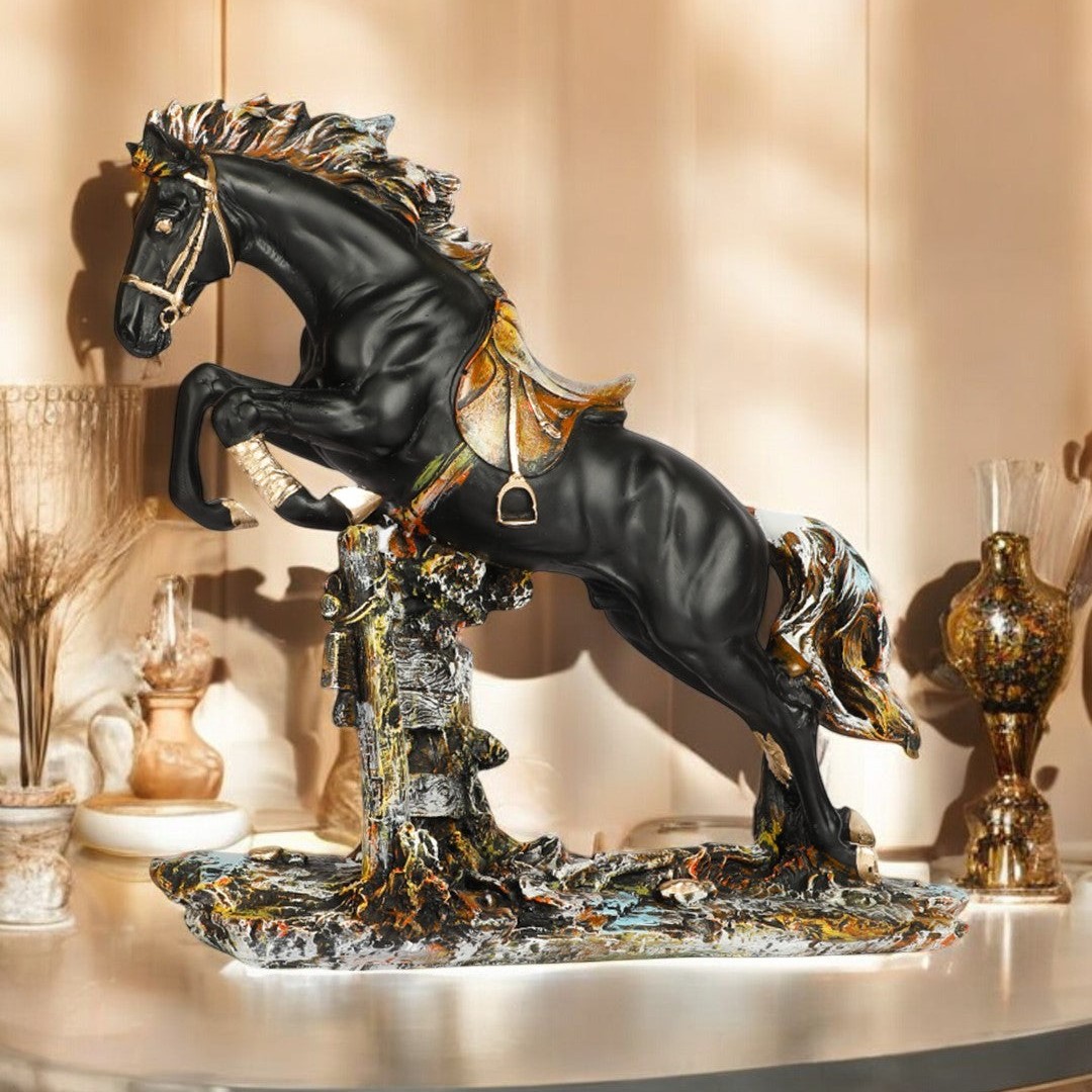 Black Horse Resin Statue